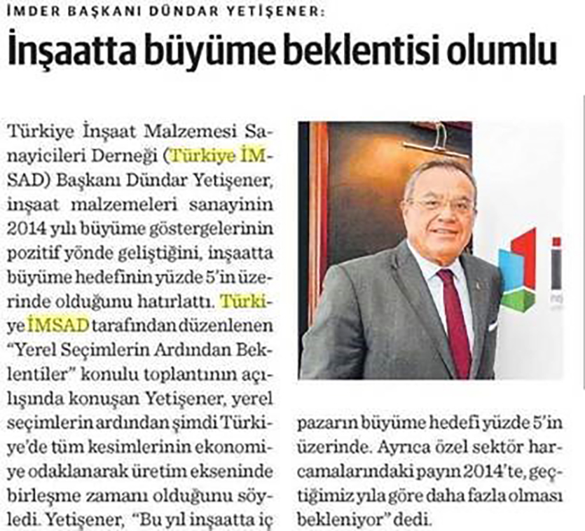 Fibrobeton Milliyet Newspaper: “Over 5% Growth Is Targeted. “ Milliyet Newspaper: “Over 5% Growth Is Targeted. “